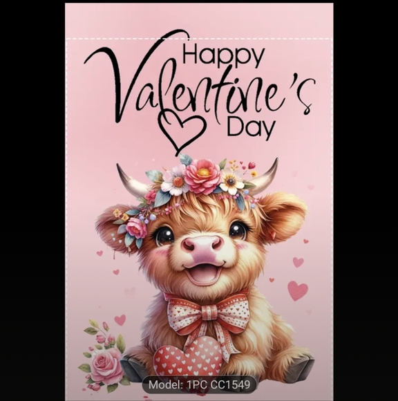 Valentine's Day Flag with Cow Design 2/$12 - Picture 5 of 6